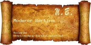 Moderer Bertina névjegykártya
